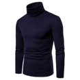 thumbnail image 4 of Mens Thermal High Collar Turtle Neck Skivvy Long Sleeve Sweater Stretch T-Shirt, 4 of 5