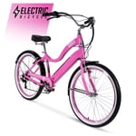 Hyper Barbie 26" Mesdames 36V Cruiser électrique E-Bike pour les adultes, Pedal-Assist, 250W Moteur, rose