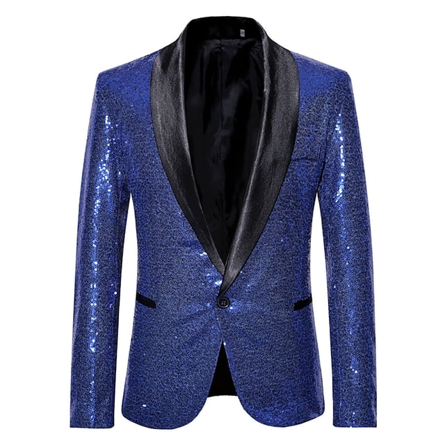 Mens Jacket Winter Mens Autumn And Winter Fashion Personality Sequins Casual Suit Jacket