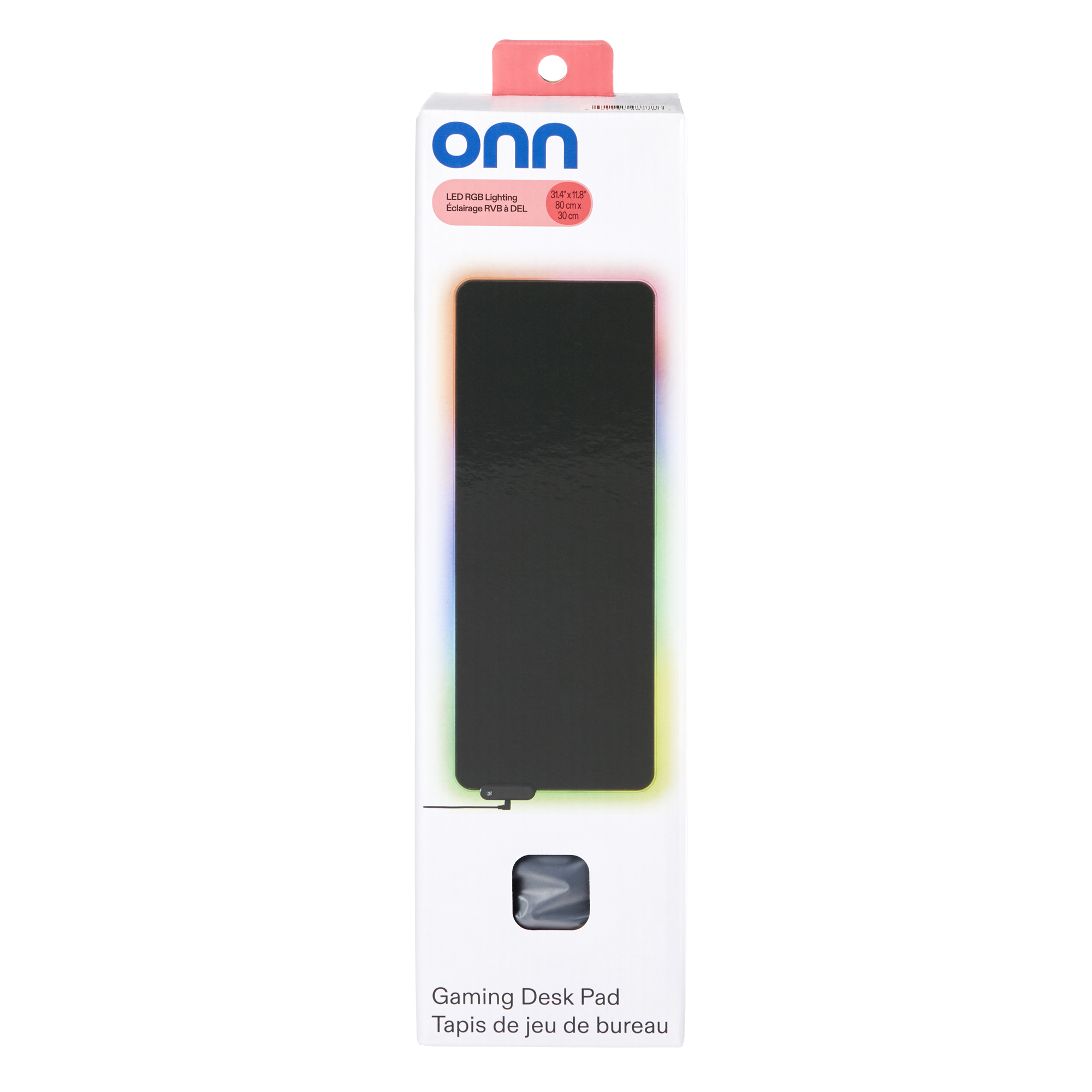 Onn. Smooth Surface Large LED Gaming Mouse Pad with Non-slip Rubber Backing