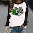thumbnail image 2 of QIPOPIQ T-Shirts à Manches Longues pour Femmes à Col Rond T-Shirts de la Saint-Patrick T-Shirts de Printemps Shamrock T-Shirt Imprimé T-Shirt Vert Porte-Bonheur T-Shirts de la Saint-Patrick Hauts à Col Rond Patchwork Offres de Chemises des Fêtes, 2 of 4
