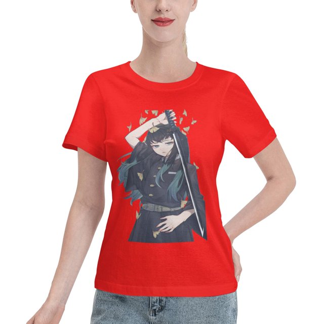 T-Shirt Basique à Manches Courtes pour Femmes Demon Slayer : Shitou Wuichiro