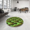 thumbnail image 4 of Ahgly Tapis Rond Lavable en Machine Intérieur Transitionnel Marron Chocolat, 7 Pieds Rond, 4 of 7