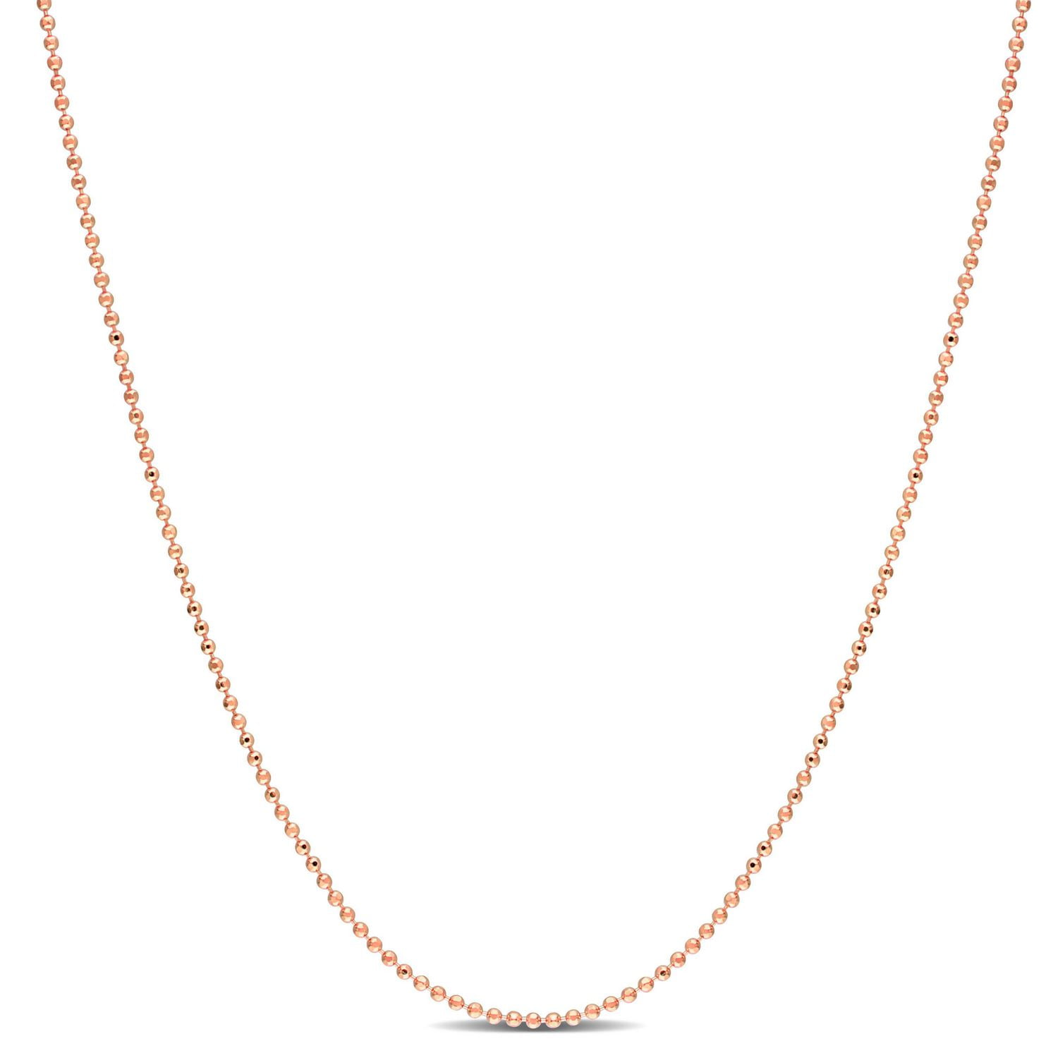 Collier en chaîne à bille de Miabella en argent sterling plaqué en or rose 18K