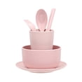 thumbnail image 2 of Dvkptbk plastic cutlery Wheats Straw Tableware Set Rice Bowl Dishs Plates Cup 6 Pieces Portable Knife Fork Spoon Chopsticks Gift, 2 of 6
