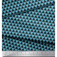 thumbnail image 3 of Soimoi Blue Cotton Voile Fabric Triangle Geometric Printed Fabric 1 Yard 42 Inch Wide, 3 of 3
