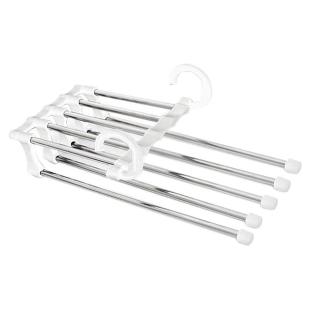 Portable Clothes Hanger Multifunctional Pants Rack Stainless Steel Trousers Holder Clothes Organizer Storage Rod