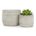 thumbnail image 3 of Abbott Collections AB-27-TERRAIN-754-LG 7 in. Wavy Ripple Planter, White - Large, 3 of 4