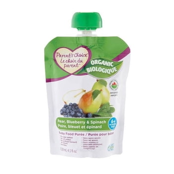 Parent's Choice Organic Pear, Blueberry & Spinach Baby Food Purée