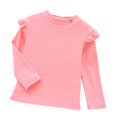 thumbnail image 1 of Besolor Toddler Baby Girls Long Sleeve Shirts Ruffle Printed Crewneck Basic Layering Tops Kids Cotton Blouse Fall Tops, 1 of 3