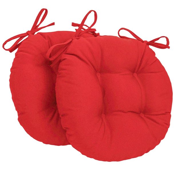 Coussins de Chaise Ronds Capitonnés en Sergé Uni de 16 Po (Ensemble de 2)