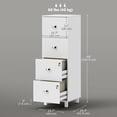 thumbnail image 3 of HOMCOM Lateral File Cabinet with 4 Drawer, Lock, for A4 Letter, White, 3 of 10