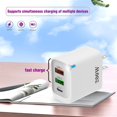 thumbnail image 4 of Uscallm USB Wall Charger Fast Charging Power Adapter 1C+2U Multi Port US Standard Plug Compatible With Tablet Laptop, 4 of 6