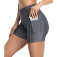 thumbnail image 4 of Shorts de Planche Longs pour Femmes avec Poches, Bas de Maillot de Bain Unis, Trunks, 4 of 6