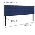 thumbnail image 3 of Bedford Tufted Upholstered King Size Headboard in Navy Fabric, 3 of 6