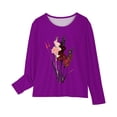 thumbnail image 4 of RXIRUCGD Chemises à Manches Longues pour Filles, Col Rond Mignon, Blouses Décontractées Élégantes (Violet, Taille : 5 Ans), 4 of 5
