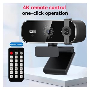 4K Webcam For PC Auto-Zoom,with Remote Control,Privacy Cover Webcam With Microphone Plug & Play For Laptop/Desktop,Video Calling ,Easy to Operate