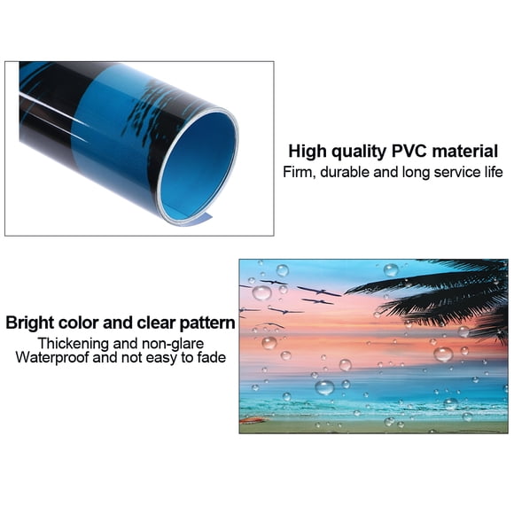 Self-adhesive Bright Color PVC Aquarium Poster, No Fading Fish Poster, Bathroom for Fish Aquarium Indoor Outdoor 61x30cm,61x41cm,91x50cm,122x50cm