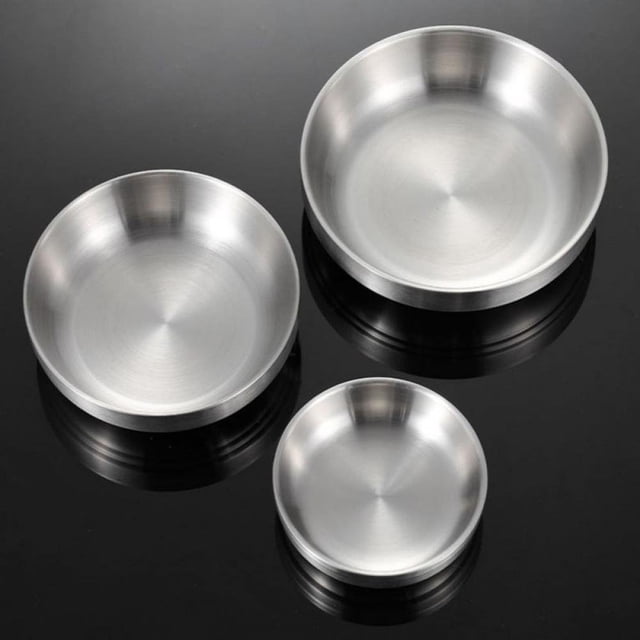 304 Stainless Steel Double Thick Metal Rice Cereal Bowls Double Walled Ice Cream Soup Bowls Heat Insulated Mixing Bowl