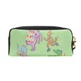 thumbnail image 3 of Leather Portable Travel Small Makeup Bag, Multifunctional Storage Bag, Green Fun Animal Party Pencil Case, 3 of 4