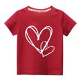 thumbnail image 1 of Pisexur Tout-Petits Enfants Garçons Filles Mode Mignon Col Rond Imprimé Manches Courtes Haut, 1 of 3