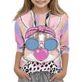 thumbnail image 1 of Lovzfmll Haut à Manches 3/4 Imprimé Mode pour Garçons et Filles, Col Rond Décontracté Tee pour Petites Filles 140, 1 of 5