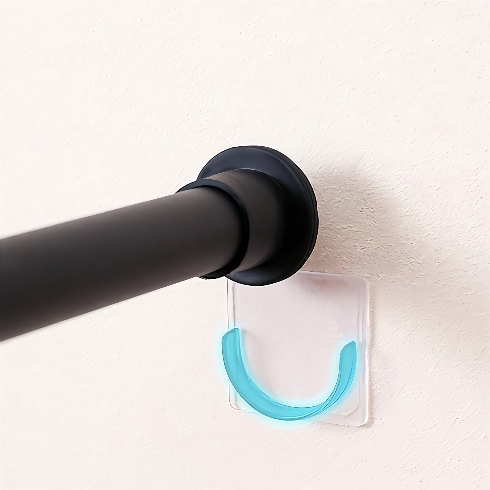 Meitianfacai Shower Rod Holder, Tension Curtain Rod Bracket No Drilling, Adhesive Shower Rod Retainer Shower Curtain Rod Holder | Shower Curtain Rod not Included Transparent(Clear)