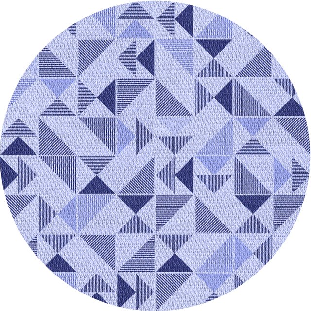 Ahgly Company Tapis d'Intérieur Lavables en Machine, Circulaires, Bleus Célestes de Transition, Ronds de 8 Pi