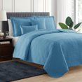 thumbnail image 1 of Clara Clark Ensemble de Courtepointe 5 Pcs, Style Moderne, Grand Lit/Grand, Bleu Ciel, 1 of 4