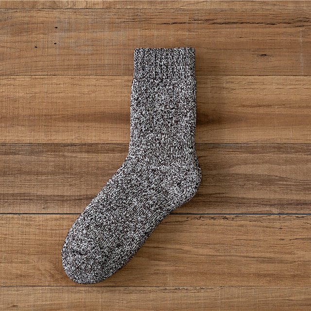 TIMIFIS Mens Fuzzy Slipper Socks Warm Thick Heavy Fleece Lined Mid Tube Socks Daily Solid Color Cozy Crew Sock