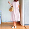 thumbnail image 2 of 2025 Robe Maxi Sans Manches à Col Rond pour Femmes, Manches Courtes, Couleur Unie, Coupe Ample, Robes Maxi pour Femmes, Ajustée, Longueur Mi-Cuisse, 2 of 5