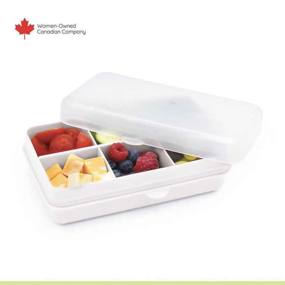 Melii Snackle Box Mini, 6-Compartment Snack Container - 24 oz total capacity - Cream