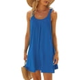 thumbnail image 1 of drppepioner Femmes Grande Taille Liquidation Robe de Plage pour Femmes Paréo de Bikini Tenue de Plage Décontractée Vacances Courte Été Robes à Col Licou, 1 of 8
