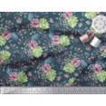 thumbnail image 3 of Soimoi Rayon Fabric Leaves,Berries & Rose Floral Decor Fabric Printed Yard 56 Inch Wide, 3 of 3