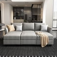 thumbnail image 1 of HONBAY Sectionnels Modulaires Modernes en Polyester et Canapés Convertibles avec Rangement pour Salon et Chambre, Gris, 1 of 7
