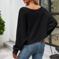 thumbnail image 4 of Yuyuzo Women's off Shoulder Sweater Long Batwing Sleeve Loose Pullover Ribbed Knit Solid Color Tops, 4 of 4