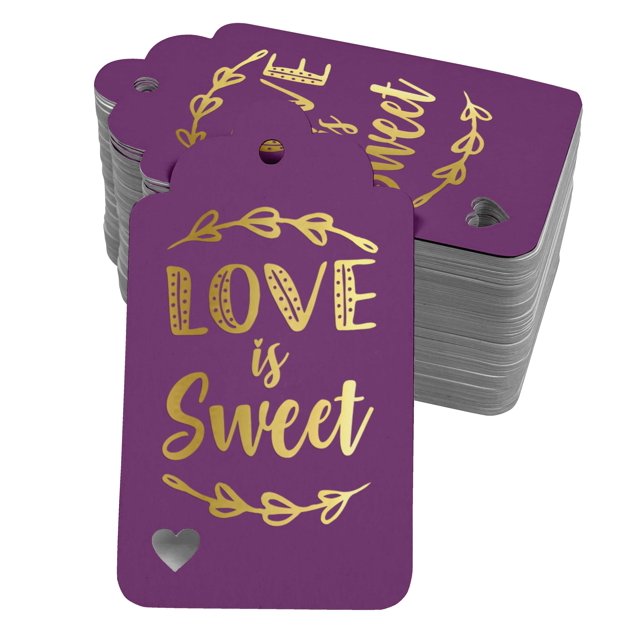 Inkdotpot Gold Foil Paper Hang Tags Love Is Sweet Wedding Favor Tags 50 Pack