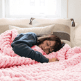 thumbnail image 1 of Comtest Chunky Knit Throw Blanket Chenille, Light Pink, 47"x71"(Home Size), 1 of 6