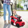 thumbnail image 2 of Costway 3 in 1 Ride on Push Car Mercedes Benz G350 Stroller Sliding Car w/ Canopy Red, 2 of 10