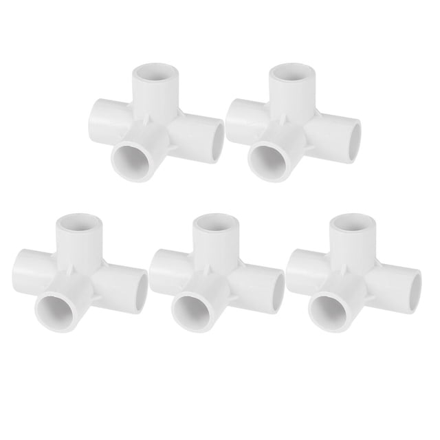 KAKOWELY 10PCS 4-way Joint PVC Links Fitting Water Pipe Connector (White),2.76"X1.97"X2.17"