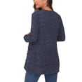 thumbnail image 2 of Innerwin Cardigan Sweater Long Sleeve Ladies Outwear Holiday Solid Color Soft Cardigans Royal Blue XS, 2 of 3