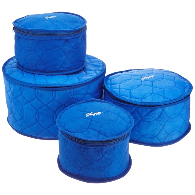 Hagerty Ensemble de Rangement pour Assiettes en Porcelaine, Lot de 4, Bleu