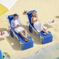 thumbnail image 3 of CazToi Chaise Longue Pliante pour Bronzage, Fauteuil Inclinable en Textilène avec Ouverture pour le Visage pour Bronzage Face vers le Bas, Lit de Détente Réglable pour Patio, Piscine et Plage avec Poche Latérale et Table d'Appoint, 3 of 7