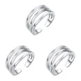 thumbnail image 1 of Silver Adjustable Toe Band Ring with Open Joint Design for Comfortable Foot Wear, Clear 3Packs, 1 of 9