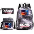 thumbnail image 2 of AFeng Gifts Cartoon Sonic Schoolbag Three-piece Set Sonic The Hedgehog Backpack Large Capacity Student Outdoor Computer Canvas Bag, 2 of 5