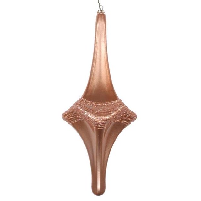 Vickerman MT194158D 12 in. Rose Gold Candy Glitter Drop Ornament