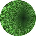 thumbnail image 1 of Ahgly Tapis Rond Lavable en Machine Intérieur Transitionnel Vert Émeraude Profond, 3 Pieds Rond, 1 of 7