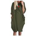 thumbnail image 1 of Robes pour Femmes la Mode Robe d'Hiver Grande Taille Décontractée Ample avec Poche Aguichant Imprimée Robe T-Shirt en Liquidation, 1 of 3