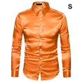 thumbnail image 3 of maskred Long Sleeve Tops For Men - Functional Anti-wrinkle Sustainable And Chic Good Cut For Normal Body Casual Work Shirt orange S, 3 of 6