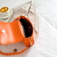 thumbnail image 2 of Composite Shoulder Bag Pleated Bow with Zipper Twist Strap Leisure (Orange), 2 of 10